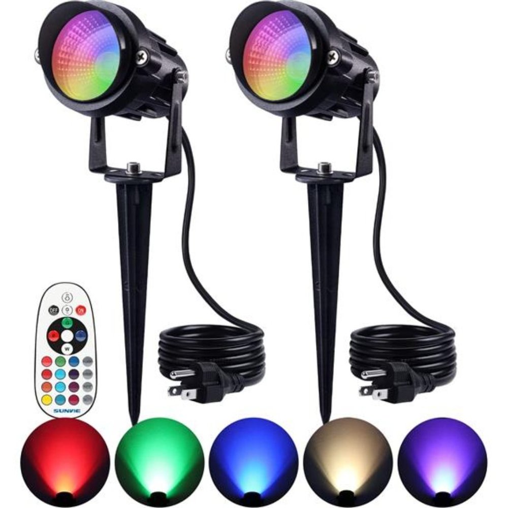 Christmas Spot Lights Outdoor 12W RGB Spotlight 120V LED Color Changing  Lights